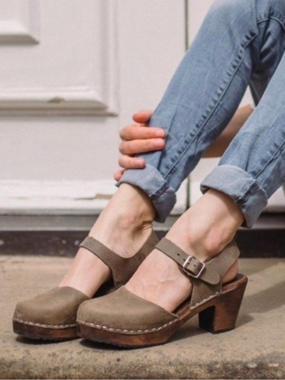 Lotta from Stockholm Taupe Clogs in Oiled Nubuck Leather USA 8.5 EUR 39 NWOT